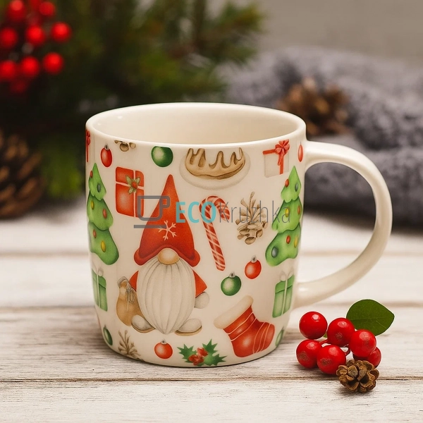 Порцеляновий кухоль "Новорічний Гном", 350 мл (B04-011-4 ...
