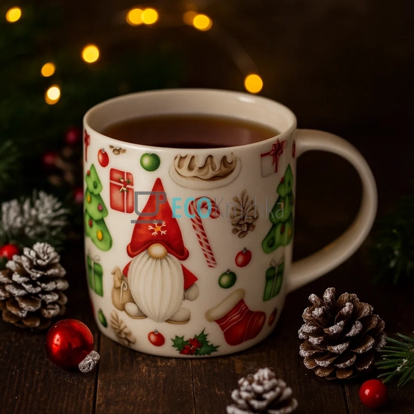 Порцеляновий кухоль "Новорічний Гном", 350 мл (B04-011-4 ...