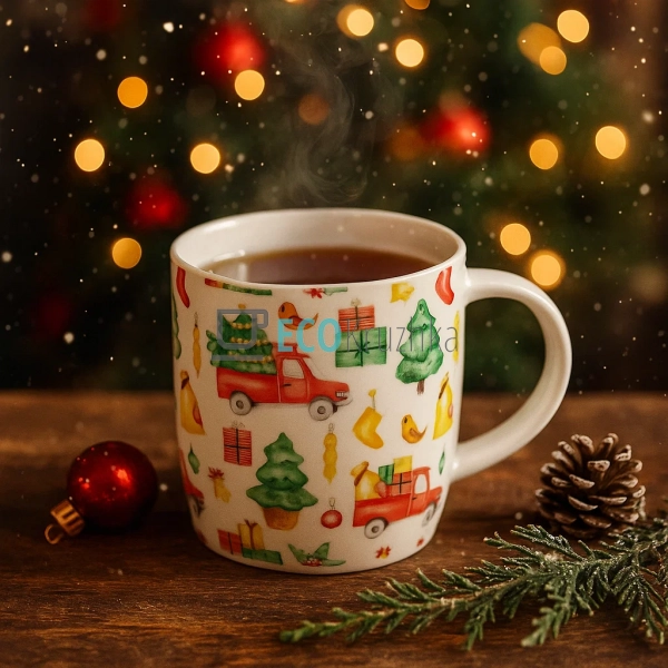 Порцеляновий кухоль "Новорічний Джип", 350 мл (B04-011-3 ... Порцеляновий кухоль "Новорічний Джип", 350 мл (B04-011-3 ...