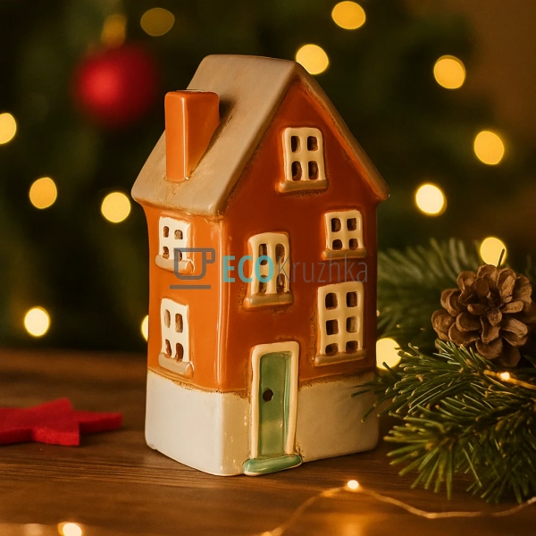Керамічний свічник у формі Будинку, 10 × 7.5 × 18 см (Мо ... Керамічний свічник у формі Будинку, 10 × 7.5 × 18 см (Мо ...