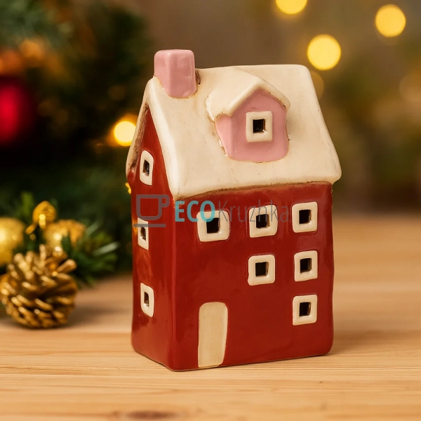 Керамічний свічник у формі Будинку, 10 × 6.5 × 16.5 см ( ... Керамічний свічник у формі Будинку, 10 × 6.5 × 16.5 см ( ...