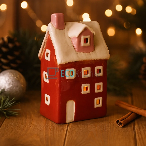 Керамічний свічник у формі Будинку, 10 × 6.5 × 16.5 см ( ... Керамічний свічник у формі Будинку, 10 × 6.5 × 16.5 см ( ...