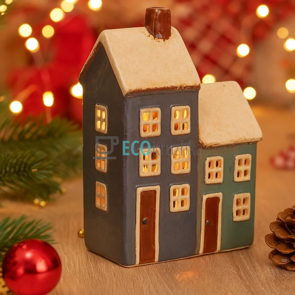Керамічний свічник у формі Будинку, 11.5 × 7.5 × 17.5 см ... Керамічний свічник у формі Будинку, 11.5 × 7.5 × 17.5 см ...