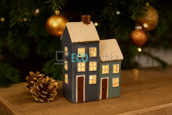 Керамічний свічник у формі Будинку, 11.5 × 7.5 × 17.5 см ... Керамічний свічник у формі Будинку, 11.5 × 7.5 × 17.5 см ...