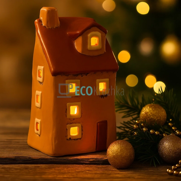 Керамічний свічник у формі Будинку, 7.5 × 6.5 × 14.5 см ... Керамічний свічник у формі Будинку, 7.5 × 6.5 × 14.5 см ...