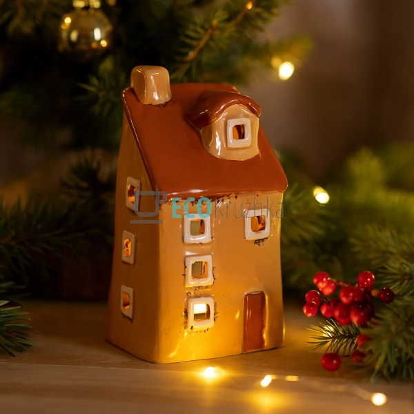 Керамічний свічник у формі Будинку, 7.5 × 6.5 × 14.5 см ... Керамічний свічник у формі Будинку, 7.5 × 6.5 × 14.5 см ...