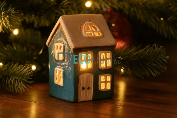 Керамічний свічник у формі Будинку, 8 × 6.5 × 12 см (Мод ... Керамічний свічник у формі Будинку, 8 × 6.5 × 12 см (Мод ...