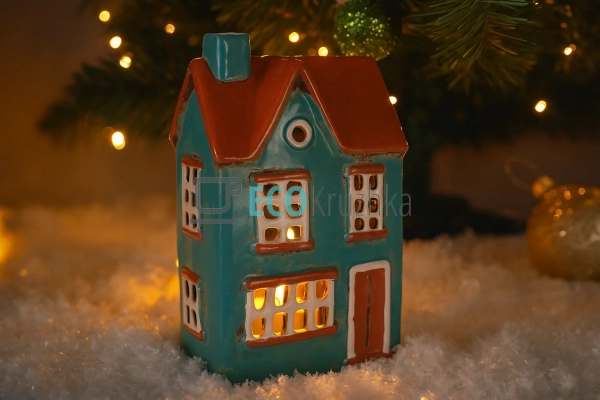 Керамічний свічник у формі Будинку, 11.5 × 7.5 × 18.5 см ... Керамічний свічник у формі Будинку, 11.5 × 7.5 × 18.5 см ...