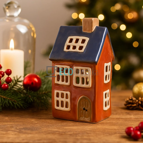 Керамічний свічник у формі Будинку, 9 × 7 × 16.5 см (Мод ... Керамічний свічник у формі Будинку, 9 × 7 × 16.5 см (Мод ...
