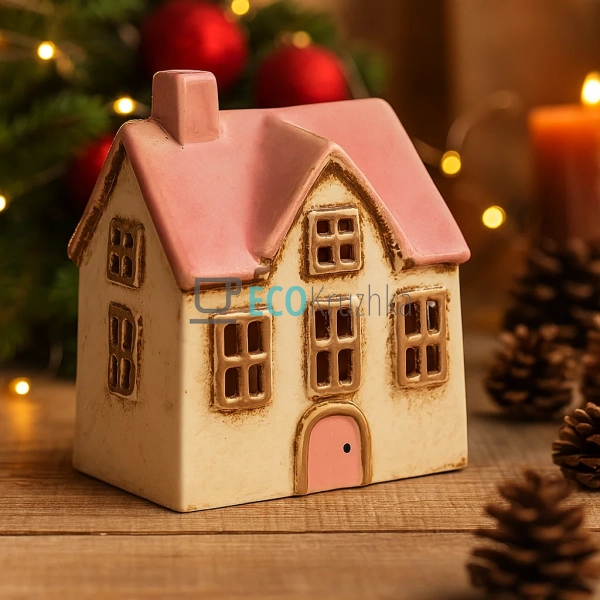 Керамічний свічник у формі Будинку, 12.5 × 9.5 × 15 см ( ... Керамічний свічник у формі Будинку, 12.5 × 9.5 × 15 см ( ...