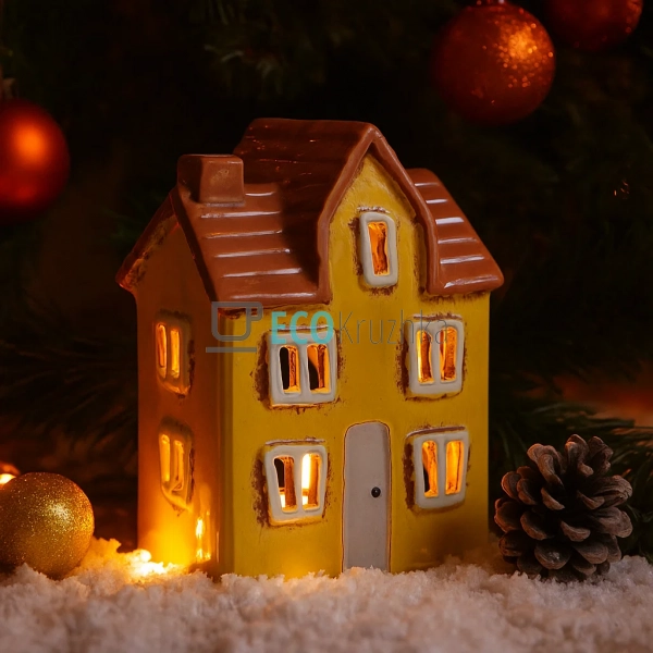 Керамічний свічник у формі Будинку, 11.5 × 7.5 × 15 см ( ... Керамічний свічник у формі Будинку, 11.5 × 7.5 × 15 см ( ...