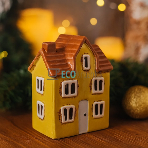 Керамічний свічник у формі Будинку, 11.5 × 7.5 × 15 см ( ... Керамічний свічник у формі Будинку, 11.5 × 7.5 × 15 см ( ...