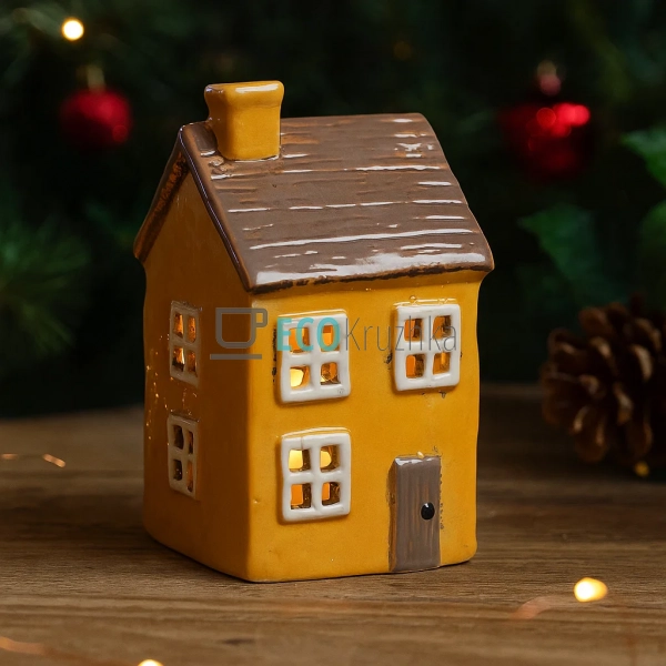 Керамічний свічник у формі Будинку, 8.5 × 8.5 × 14.5 см ... Керамічний свічник у формі Будинку, 8.5 × 8.5 × 14.5 см ...