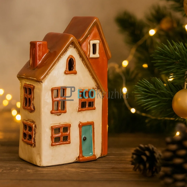 Керамічний свічник у формі Будинку, 12 × 7.5 × 20 см (Мо ... Керамічний свічник у формі Будинку, 12 × 7.5 × 20 см (Мо ...
