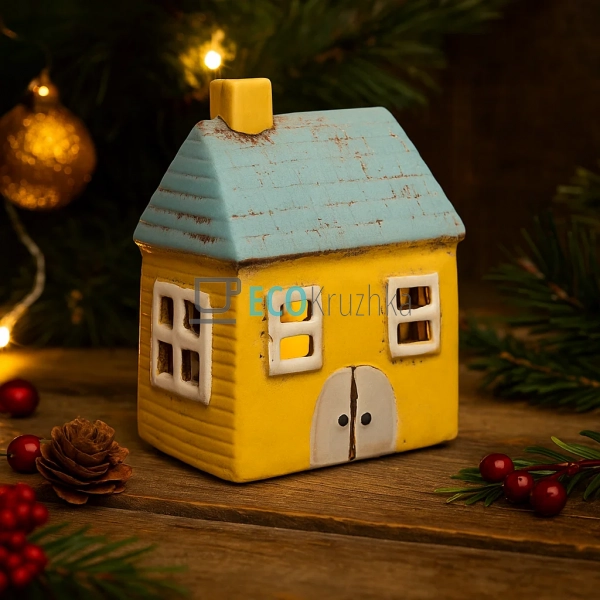 Керамічний свічник у формі Будинку, 10 × 7 × 12.5 см (Мо ... Керамічний свічник у формі Будинку, 10 × 7 × 12.5 см (Мо ...