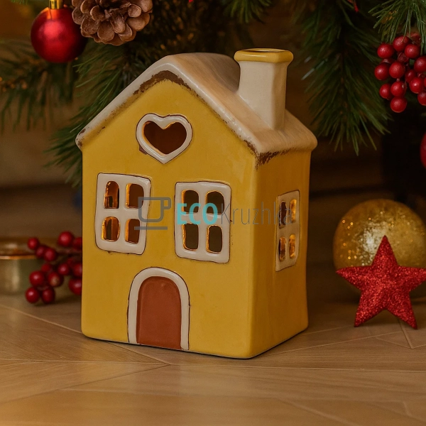 Керамічний свічник у формі Будинку, 10 × 7.5 × 15 см (Мо ... Керамічний свічник у формі Будинку, 10 × 7.5 × 15 см (Мо ...