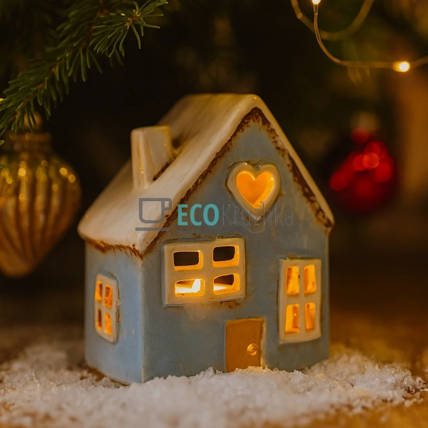 Керамічний свічник у формі Будинку, 10.5 × 7.5 × 13 см ( ... Керамічний свічник у формі Будинку, 10.5 × 7.5 × 13 см ( ...