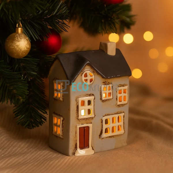 Керамічний свічник у формі Будинку, 12.5 × 7.5 × 17.5 см ... Керамічний свічник у формі Будинку, 12.5 × 7.5 × 17.5 см ...