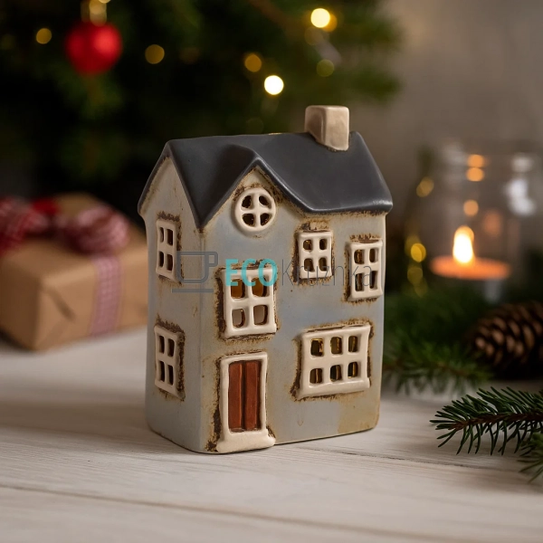 Керамічний свічник у формі Будинку, 12.5 × 7.5 × 17.5 см ... Керамічний свічник у формі Будинку, 12.5 × 7.5 × 17.5 см ...