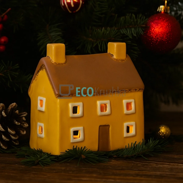 Керамічний свічник у формі Будинку, 12 × 7 × 11.5 см (Мо ... Керамічний свічник у формі Будинку, 12 × 7 × 11.5 см (Мо ...