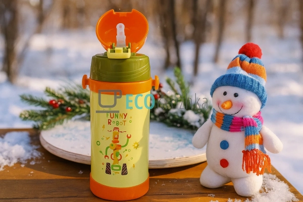 Термопоїлка з трубочкою 350 мл Робот Помаранчевий (1778L ... Термопоїлка з трубочкою 350 мл Робот Помаранчевий (1778L ...