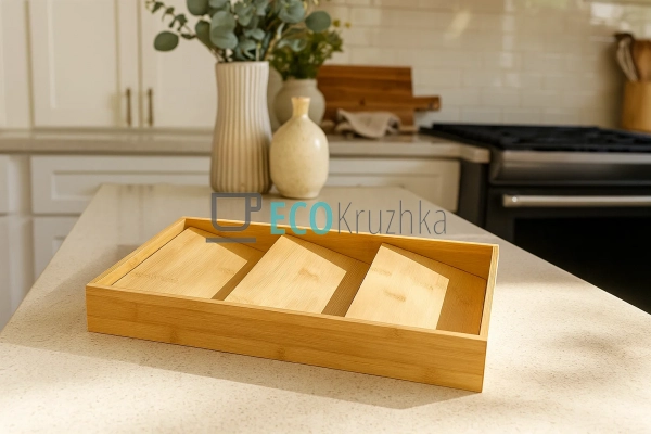 Підставка-органайзер з бамбука для баночок APL22676 Підставка-органайзер з бамбука для баночок APL22676