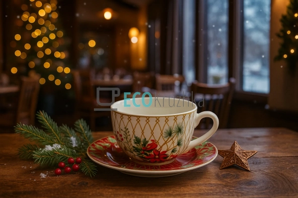 Порцеляновий набір "Christmas": чашка 250 мл з блюдцем ( ... Порцеляновий набір "Christmas": чашка 250 мл з блюдцем ( ...