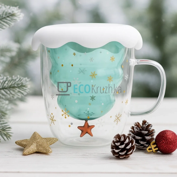 Чашка-ялинка з подвійним дном 320 мл та силіконовою криш ... Чашка-ялинка з подвійним дном 320 мл та силіконовою криш ...