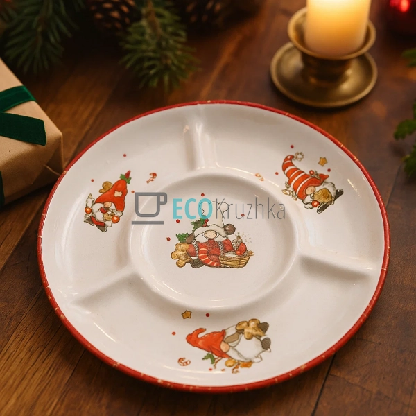 Менажниця керамічна з гномами та пряниками, 26 см – свят ... Менажниця керамічна з гномами та пряниками, 26 см – свят ...