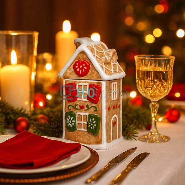 Керамічна банка для солодощів "Пряниковий Будиночок", 10 ... Керамічна банка для солодощів "Пряниковий Будиночок", 10 ...