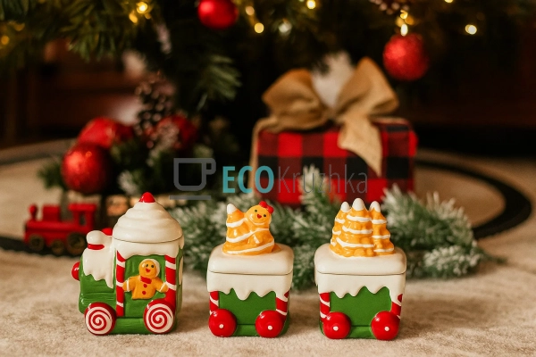 Набір керамічних банок "Паравозик" 450 мл + 300 мл + 300 ... Набір керамічних банок "Паравозик" 450 мл + 300 мл + 300 ...