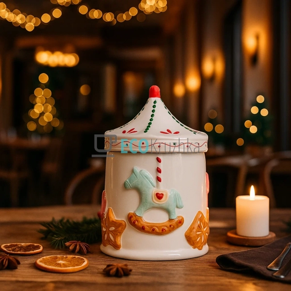 Керамічна банка для солодощів "Прянична карусель", 1.5 л ... Керамічна банка для солодощів "Прянична карусель", 1.5 л ...