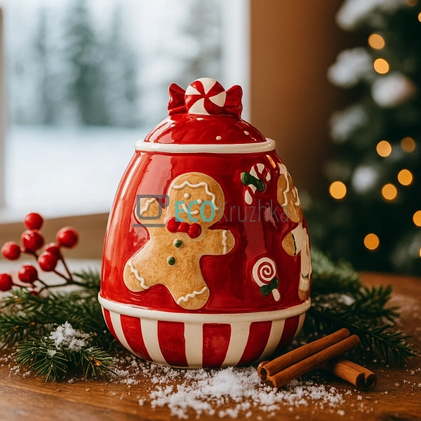 Керамічна банка для солодощів "Веселі пряники", 600 мл, ... Керамічна банка для солодощів "Веселі пряники", 600 мл, ...