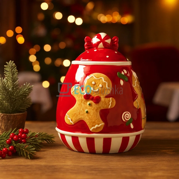 Керамічна банка для солодощів "Веселі пряники", 600 мл, ... Керамічна банка для солодощів "Веселі пряники", 600 мл, ...