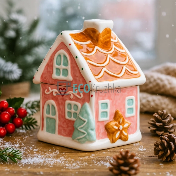Керамічна банка для солодощів "Зефірно-Пряничний Будиноч ... Керамічна банка для солодощів "Зефірно-Пряничний Будиноч ...