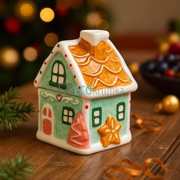 Керамічна банка для солодощів "Зефірно-Пряничний Будиноч ... Керамічна банка для солодощів "Зефірно-Пряничний Будиноч ...