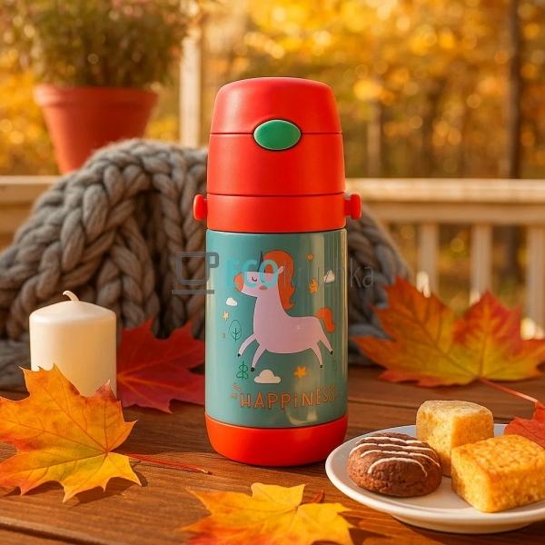 Дитячий термос-поїлка з трубочкою 350 мл Unicorn червони ... Дитячий термос-поїлка з трубочкою 350 мл Unicorn червони ...