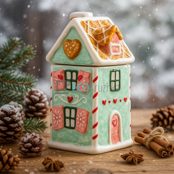 Керамічна банка для солодощів "Зефірно-Пряничний Будиноч ... Керамічна банка для солодощів "Зефірно-Пряничний Будиноч ...