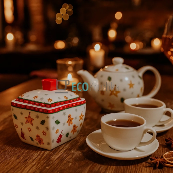 Порцелянова цукорниця "Святковий флер", 300 мл (498-239) Порцелянова цукорниця "Святковий флер", 300 мл (498-239)