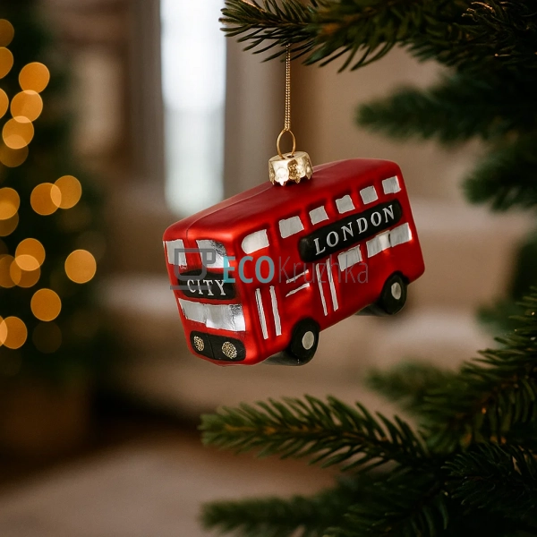 Ялинкова прикраса "Автобус", 8.3x3.5x5.7 см, червоний (а ... Ялинкова прикраса "Автобус", 8.3x3.5x5.7 см, червоний (а ...