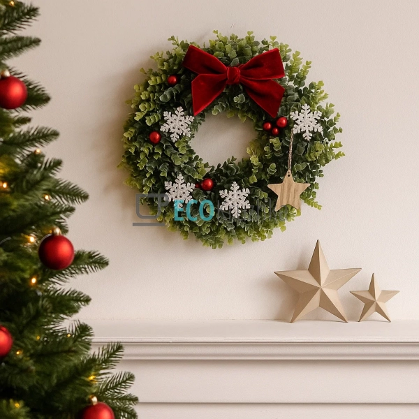 Декоративний вінок Евкаліпта D50 х 10см, Зелений () Декоративний вінок Евкаліпта D50 х 10см, Зелений ()