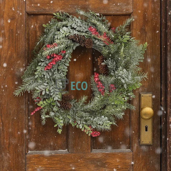 Новорічний вінок з декором з шишок та ягід, 60 см (Модел ... Новорічний вінок з декором з шишок та ягід, 60 см (Модел ...