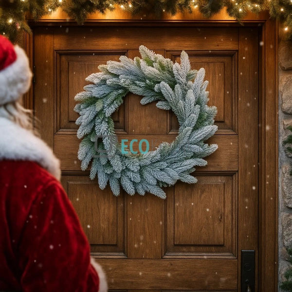 Вінок зі штучної засніженої хвої, 60 см, 132 гілки (Моде ... Вінок зі штучної засніженої хвої, 60 см, 132 гілки (Моде ...