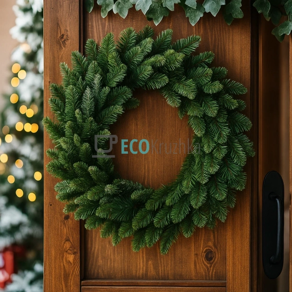 Вінок зі штучної хвої, 75 см, 204 гілки (Модель 840-144) Вінок зі штучної хвої, 75 см, 204 гілки (Модель 840-144)