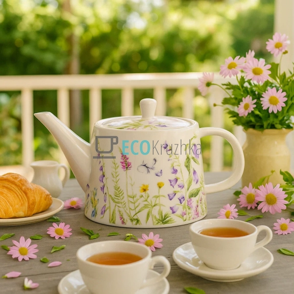 Чайник порцеляновий 1200мл Floral (K034) Чайник порцеляновий 1200мл Floral (K034)