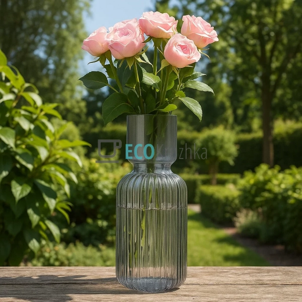 Ваза скляна Bottle grey D11 х 30 см, Сіро-синій (527-800 ... Ваза скляна Bottle grey D11 х 30 см, Сіро-синій (527-800 ...