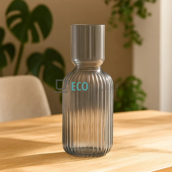 Ваза скляна Bottle grey D11 х 30 см, Сіро-синій (527-800 ... Ваза скляна Bottle grey D11 х 30 см, Сіро-синій (527-800 ...