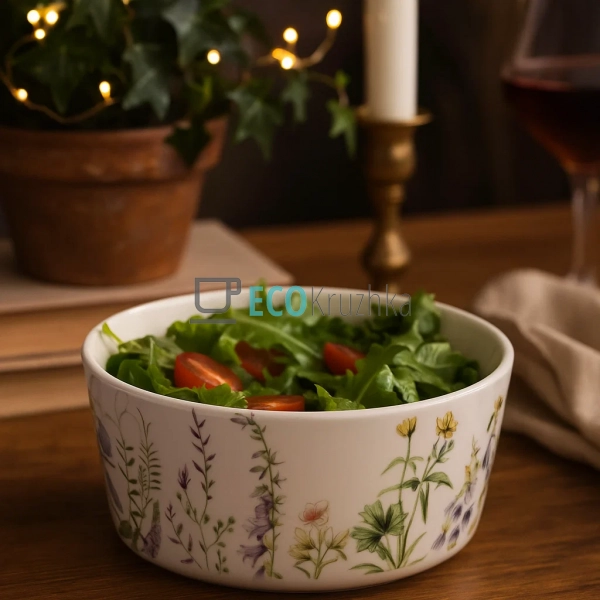 Салатник порцеляновий D15 х 7.5см Floral (K028) Салатник порцеляновий D15 х 7.5см Floral (K028)