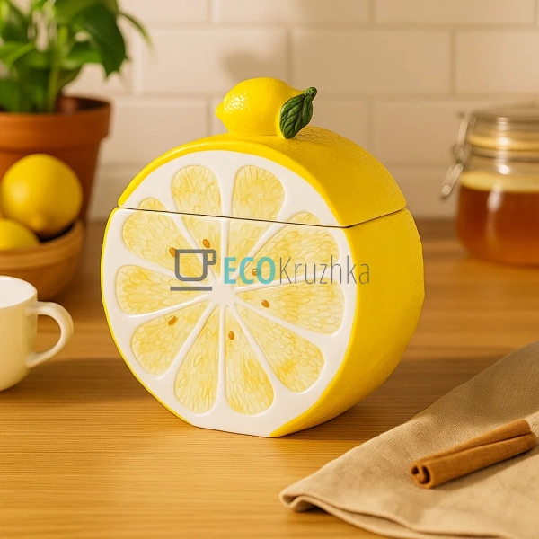 Банка керамічна Lemon 1.7л, Жовтий (928-102) Банка керамічна Lemon 1.7л, Жовтий (928-102)