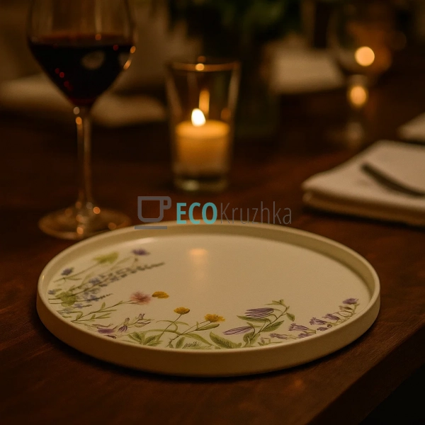 Обідня порцелянова тарілка "Floral", 25.5 см, модель (K0 ... Обідня порцелянова тарілка "Floral", 25.5 см, модель (K0 ...